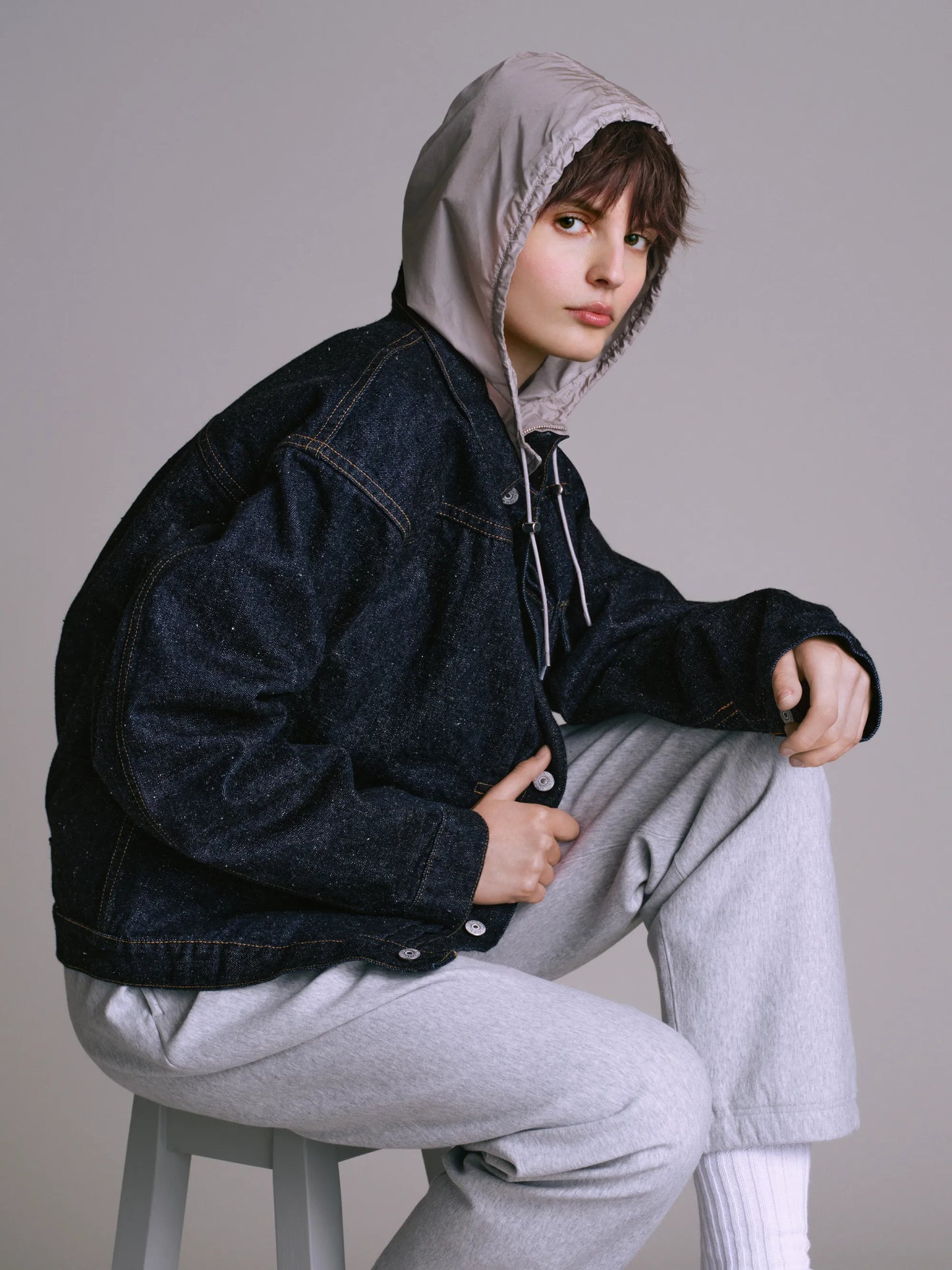 #001 T-BACK DENIM JACKET