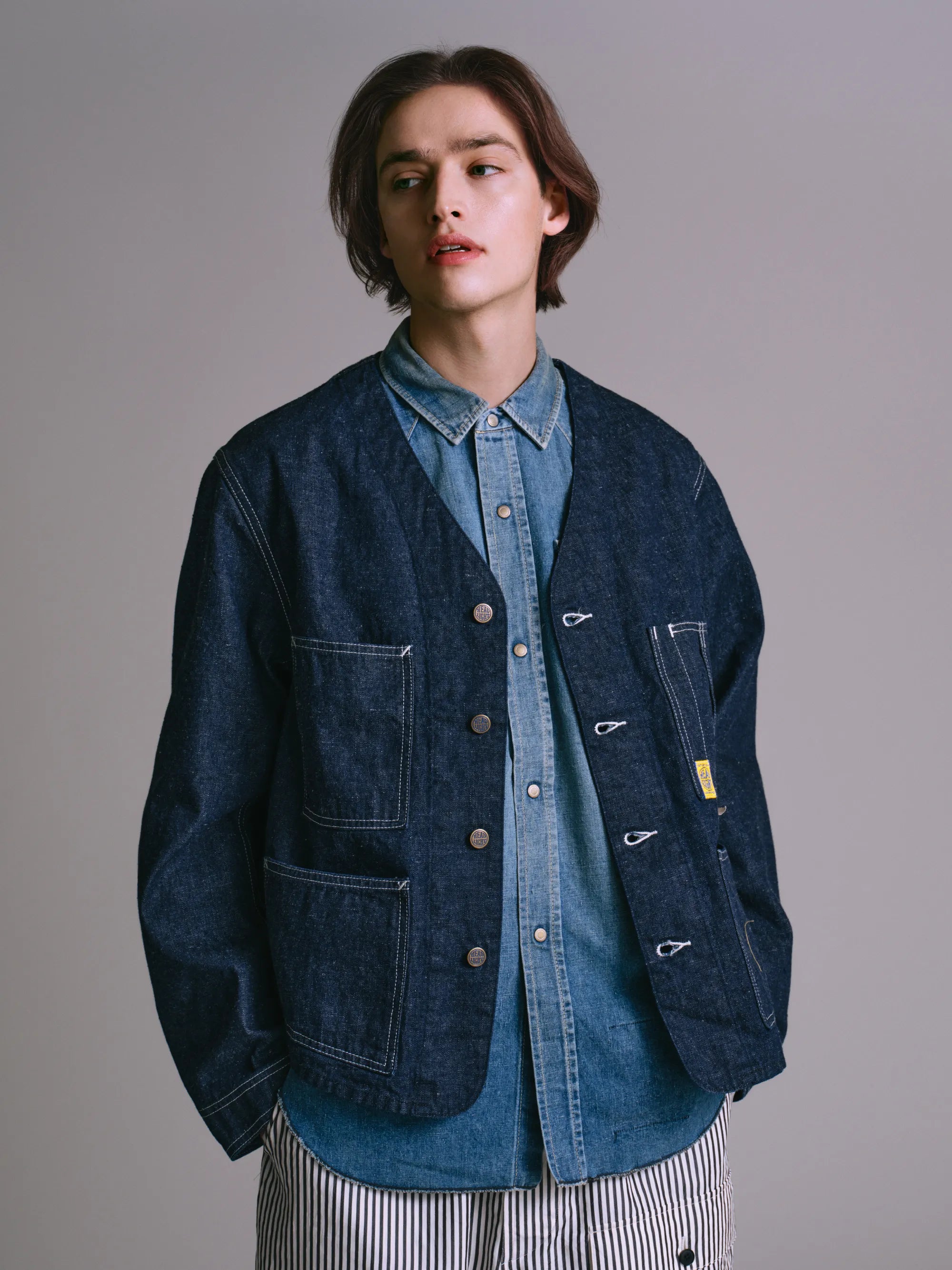 #015 HEAD LIGHT ENGINEER JACKET ONE-WASHED