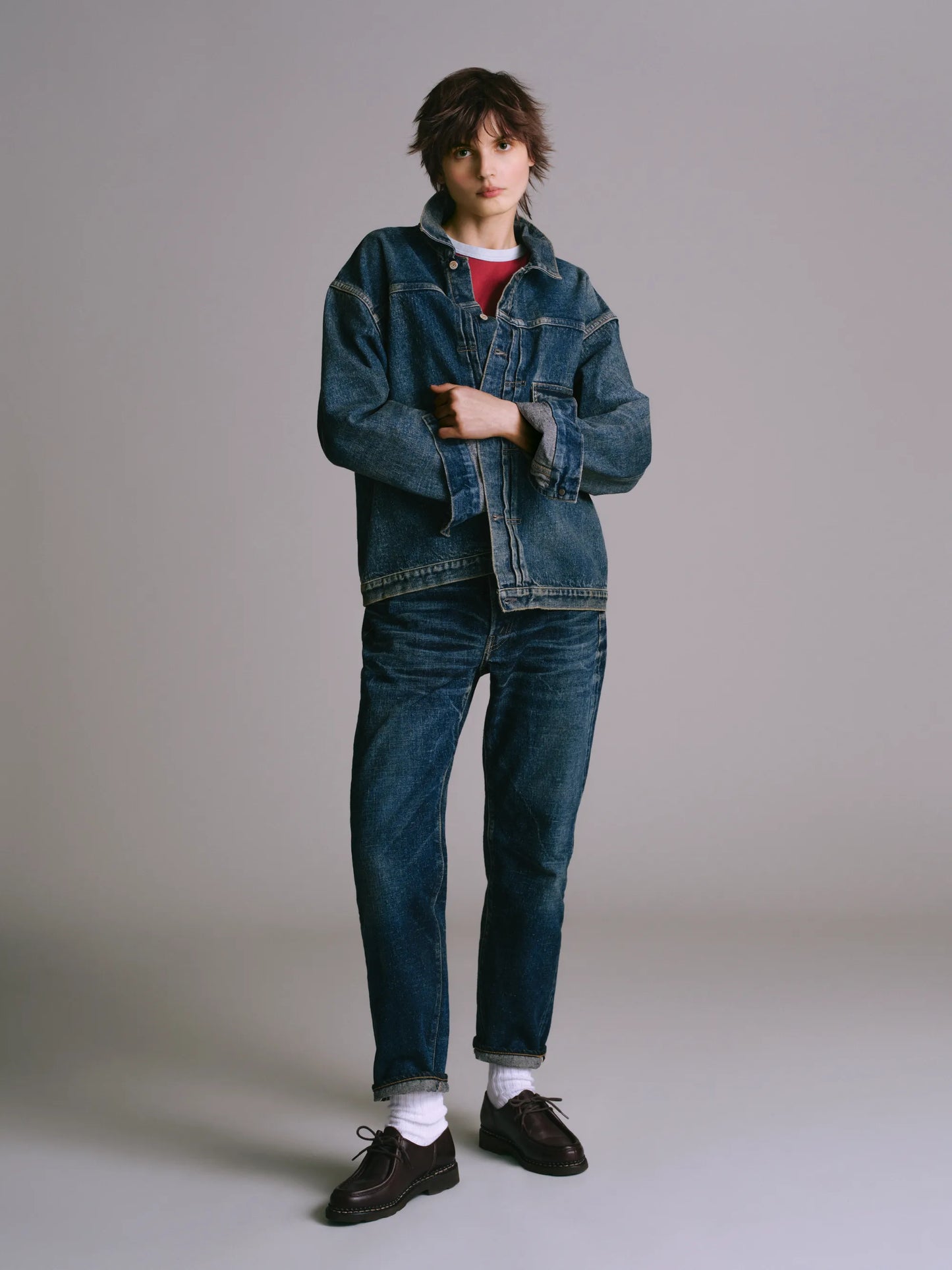 #017 LV 61's TAPERED JEANS ONE-WASHED