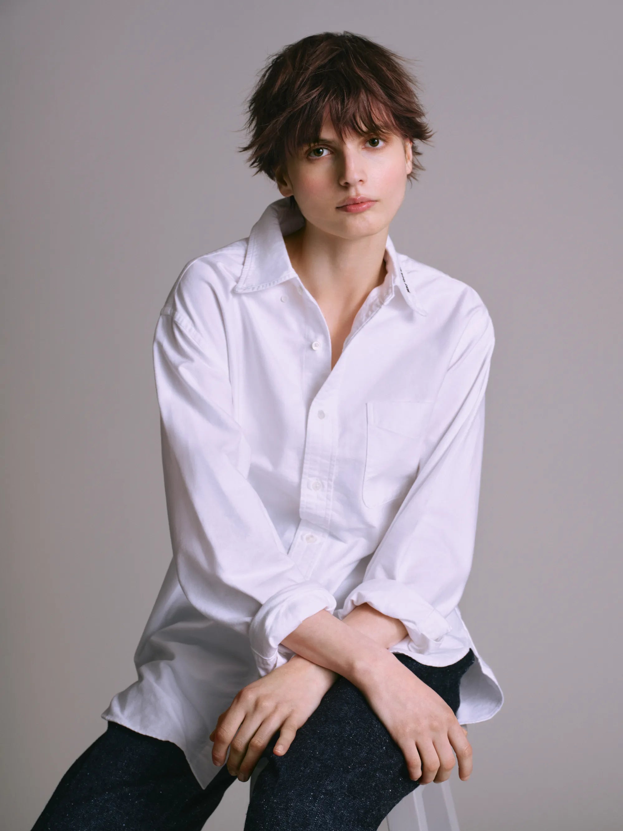 #020 BB POLO COLLAR SHIRTS OFF ONE-WASHED