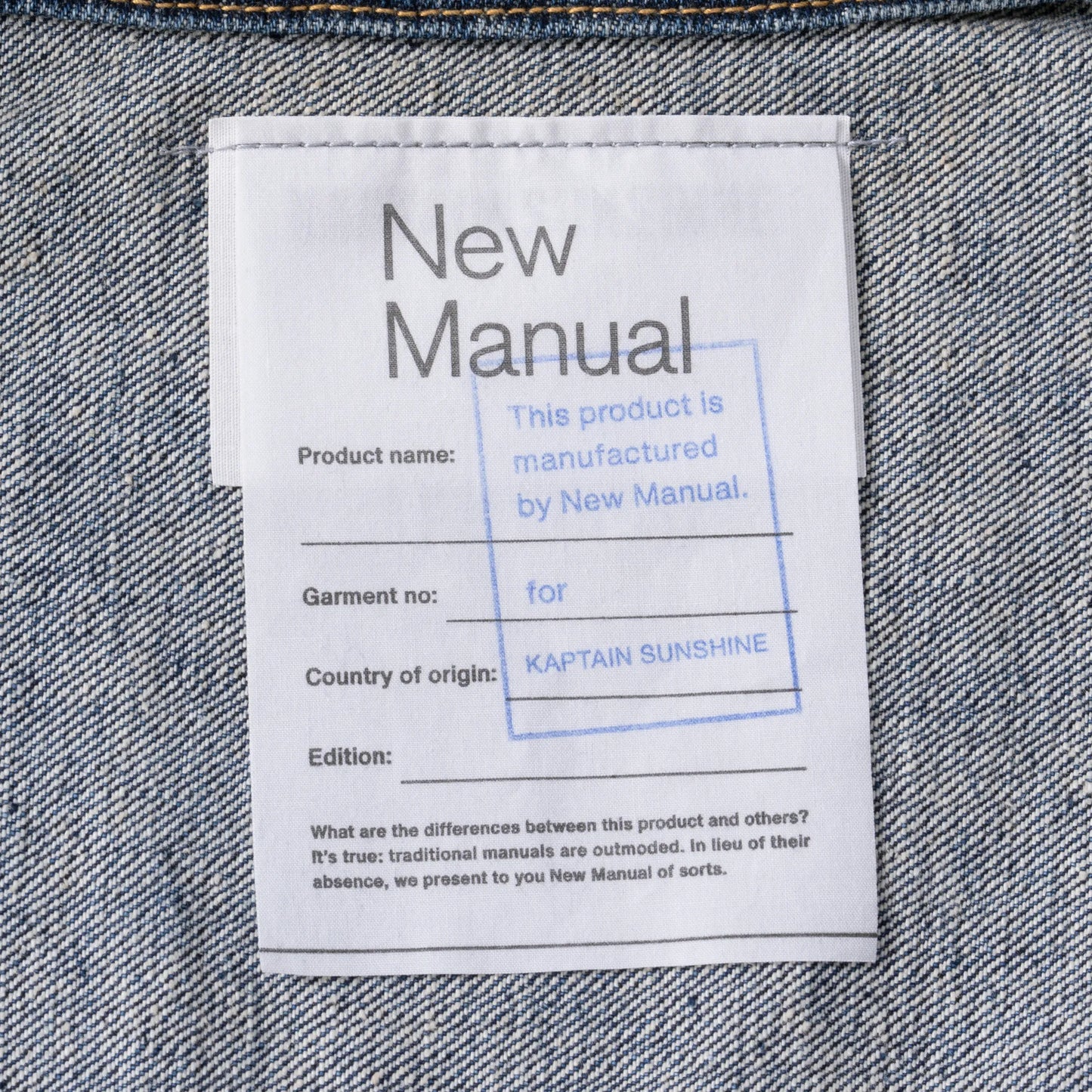 New Manual×KAPTAIN SUNSHINE T-BACK JACKET