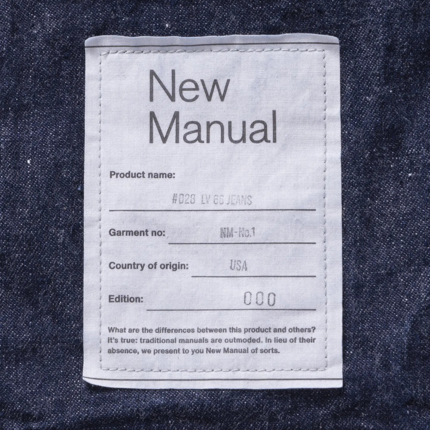 #028 LV 66 JEANS ONE-WASHED