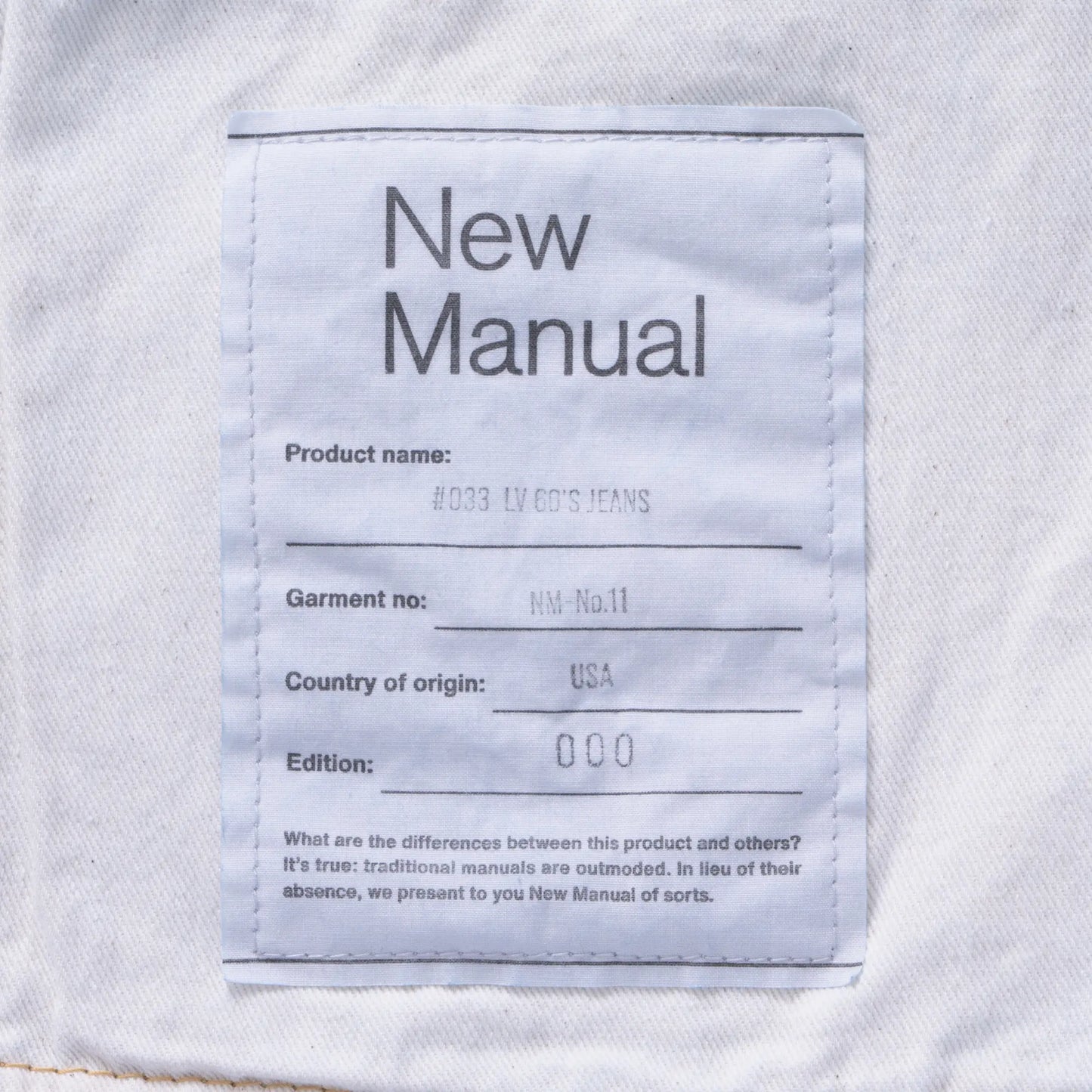 #033 LV 60'S JEANS ONE-WASHED