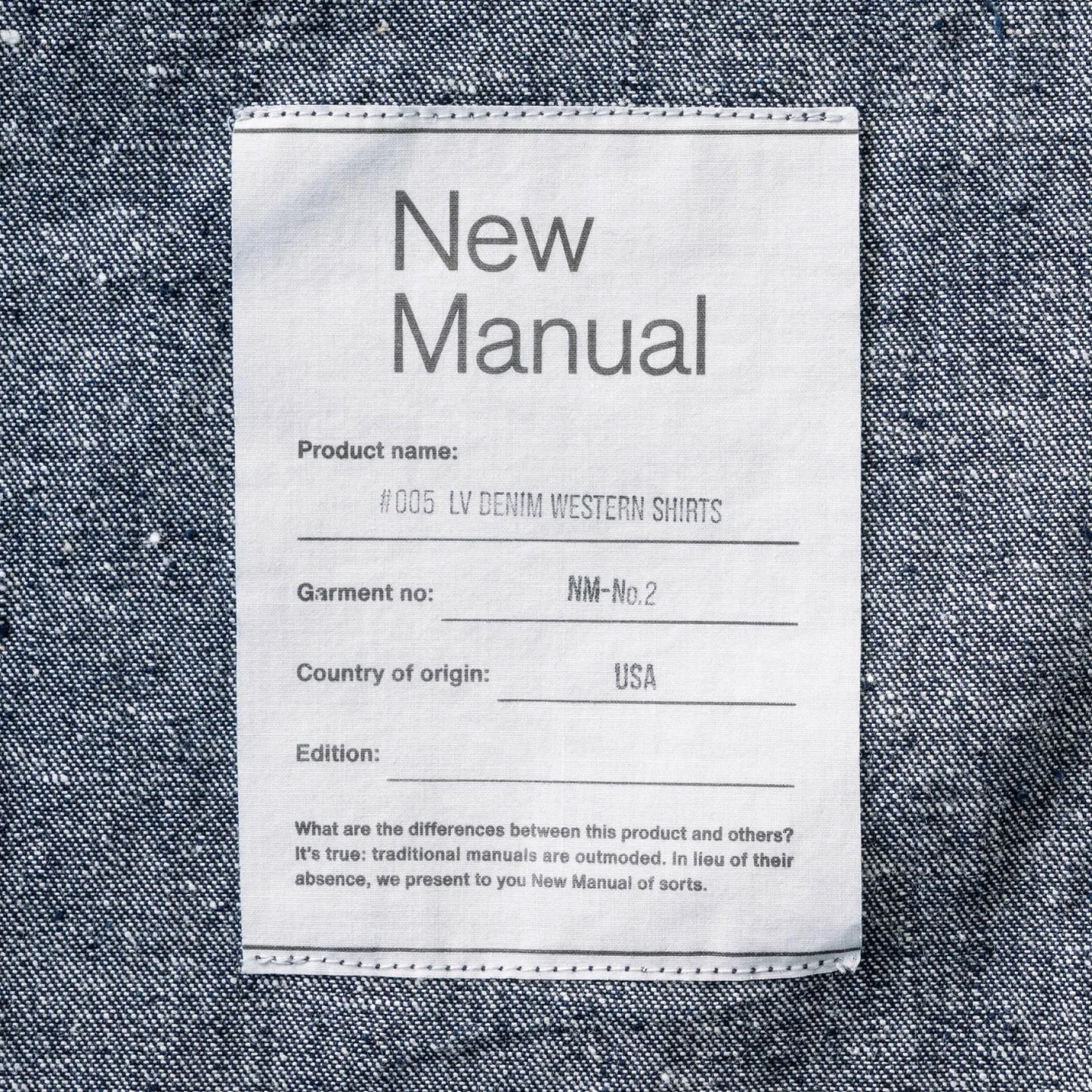 #005 LV DENIM WESTERN SHIRTS ONE-WASHED