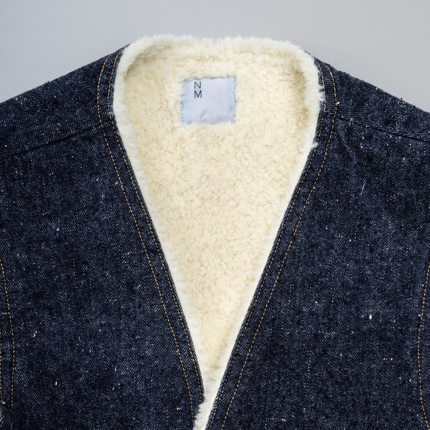 #011 LV DENIM BOA VEST