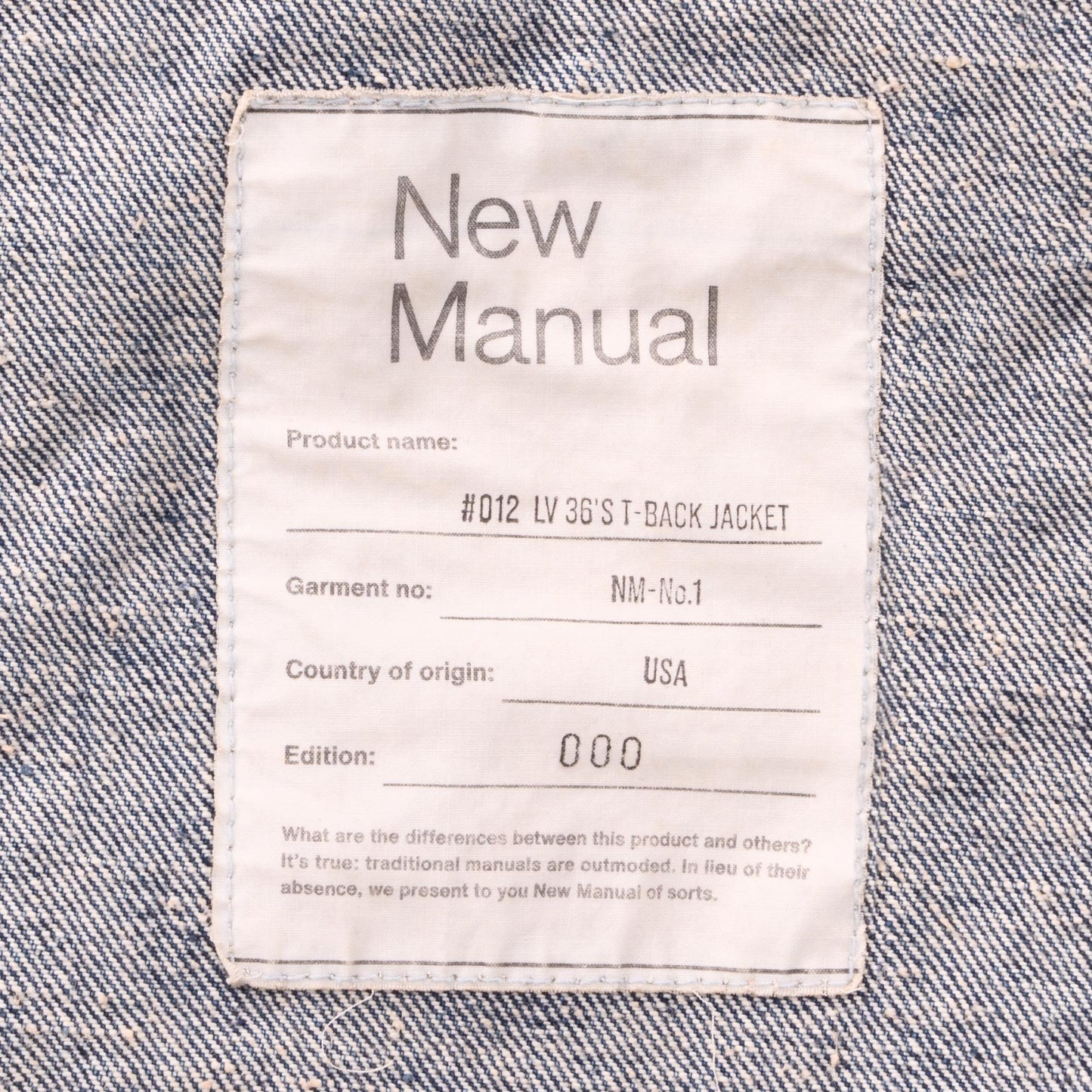 #012 LV 36’s T-BACK JACKET