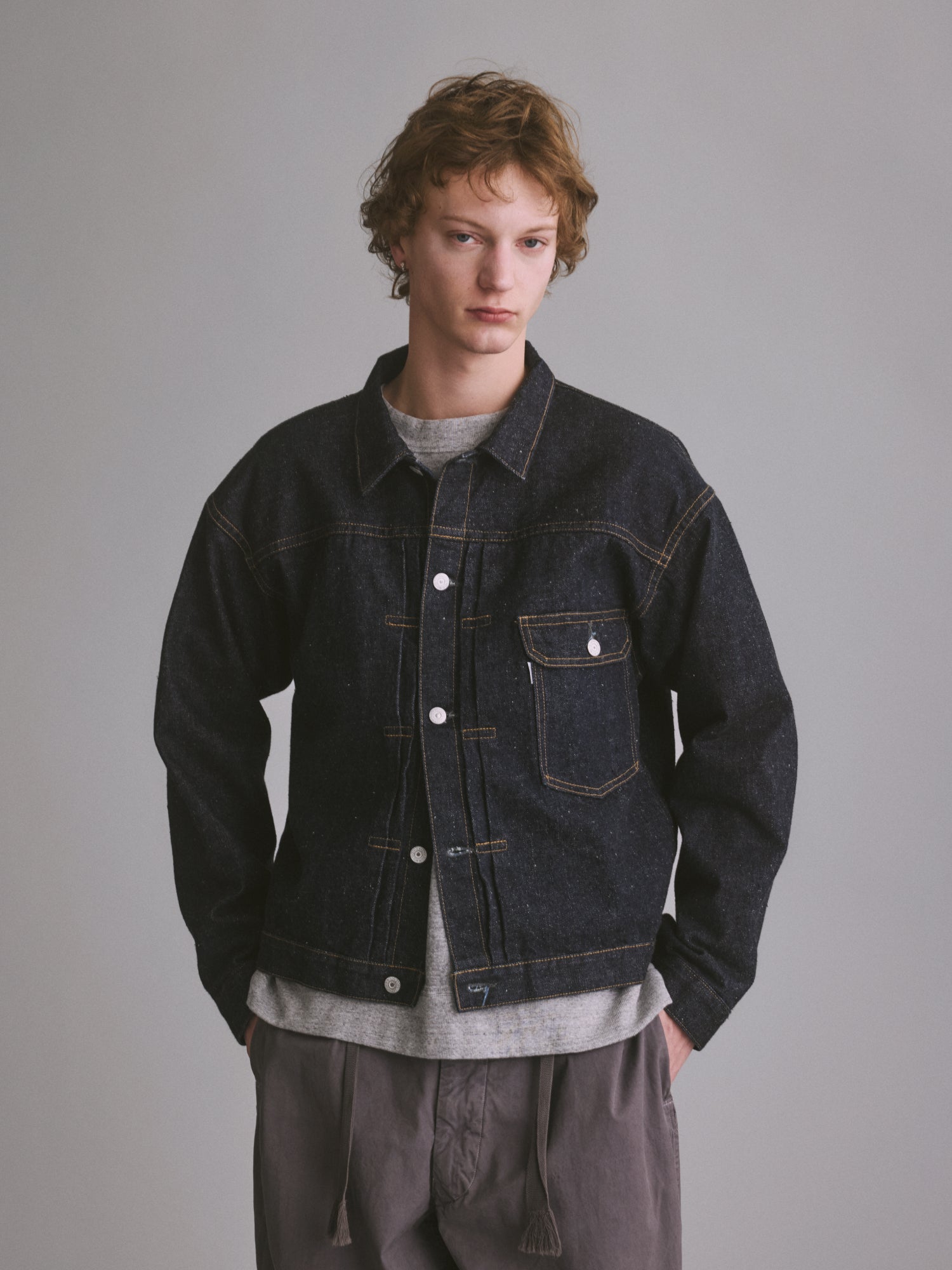 #001 T-BACK DENIM JACKET ONE-WASHED