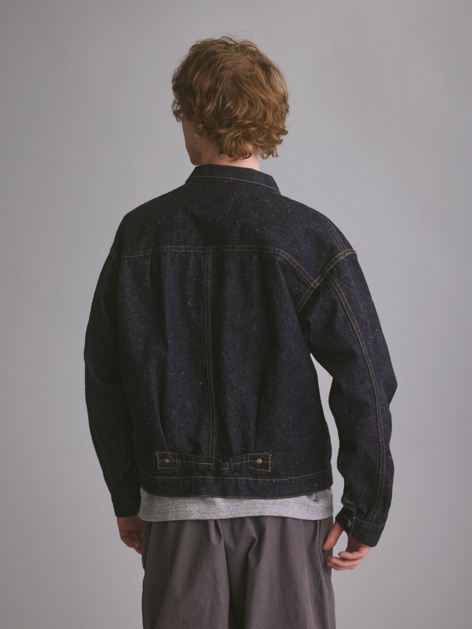 #001 T-BACK DENIM JACKET ONE-WASHED