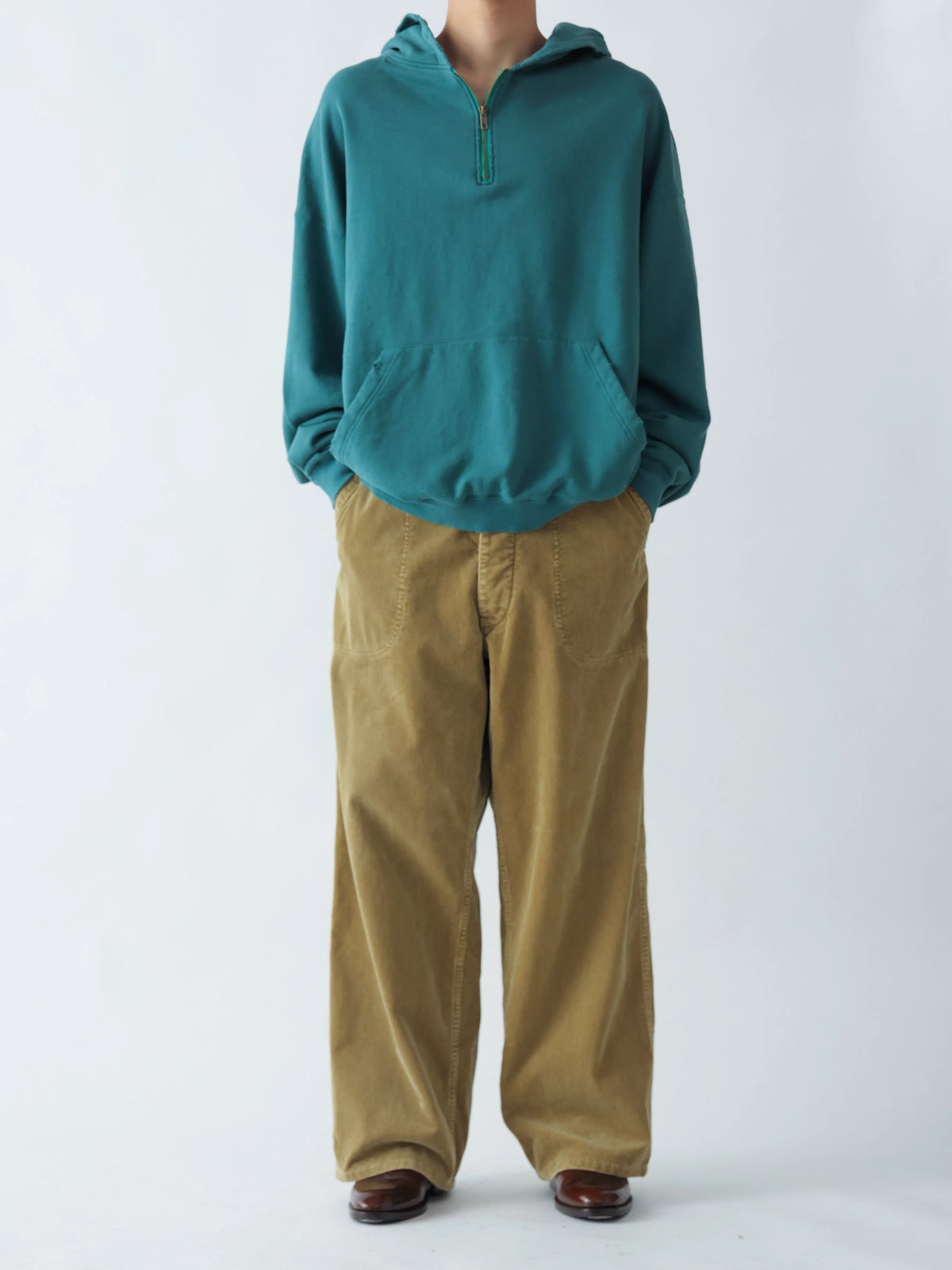 VINTAGE WASHED HALF ZIP HOODIE