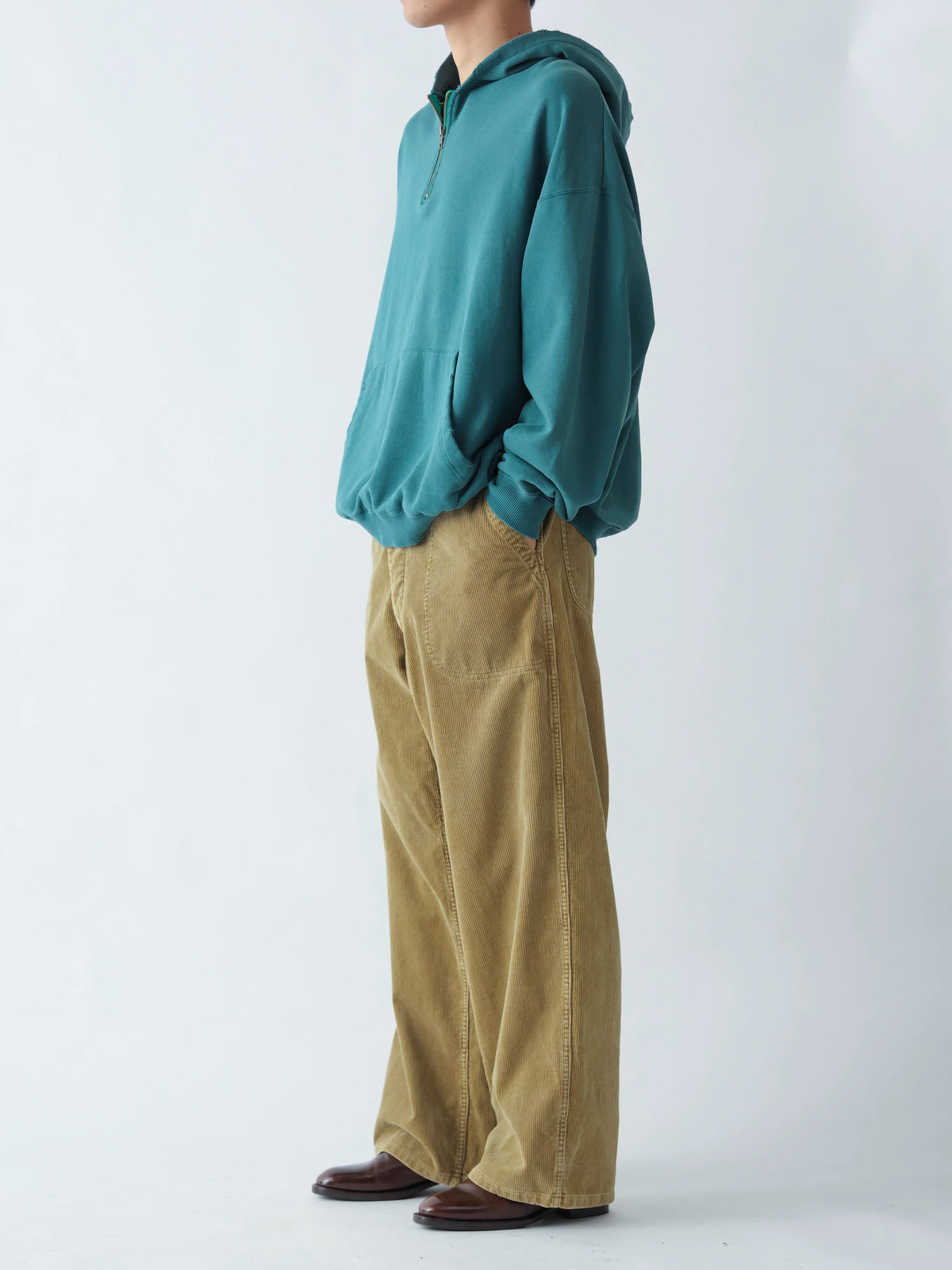 VINTAGE WASHED HALF ZIP HOODIE