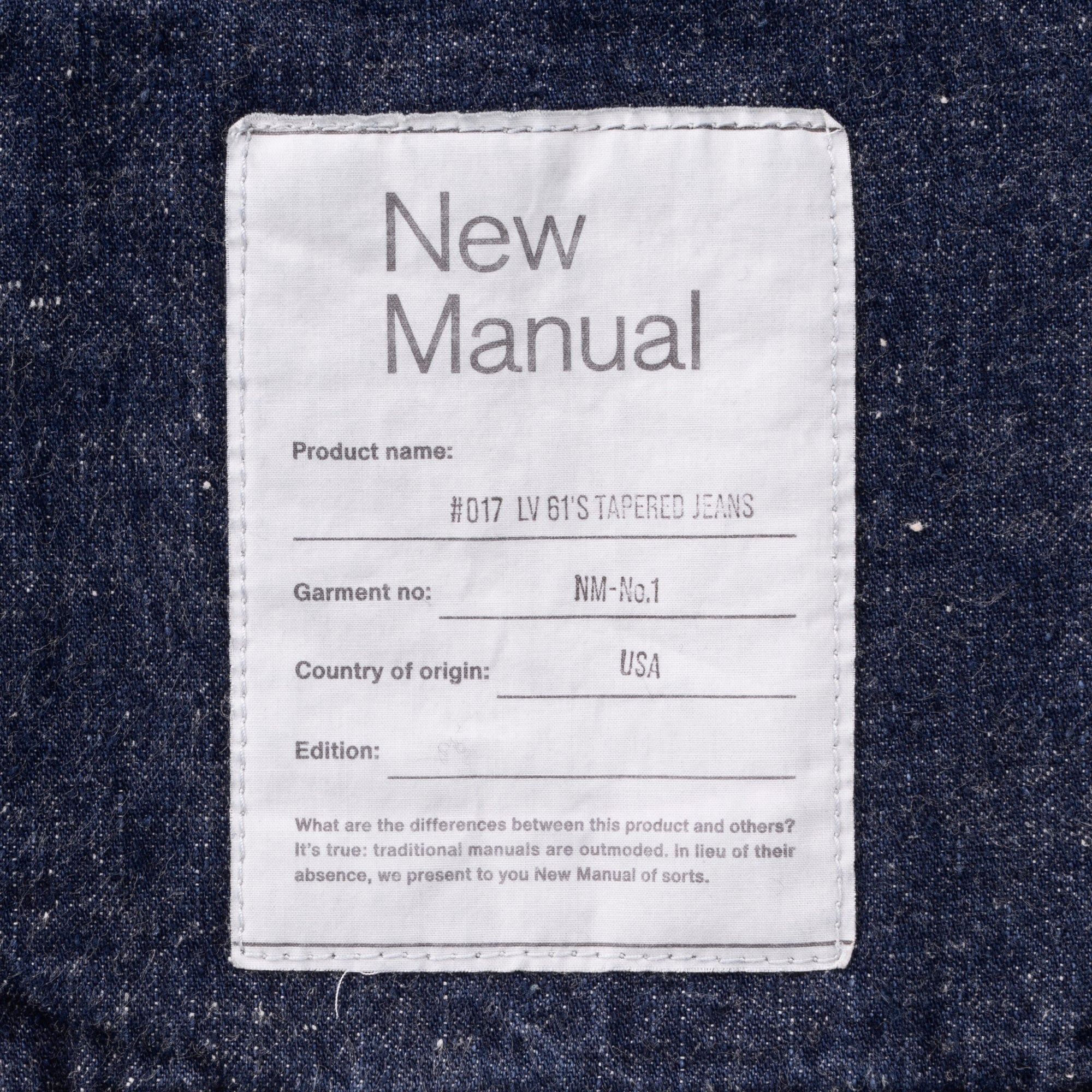 new manual #017 LV 61's TAPERED JEANS 34