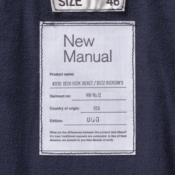 030 DECK HOOK JACKET/BUZZ RICKSON'S – New Manual